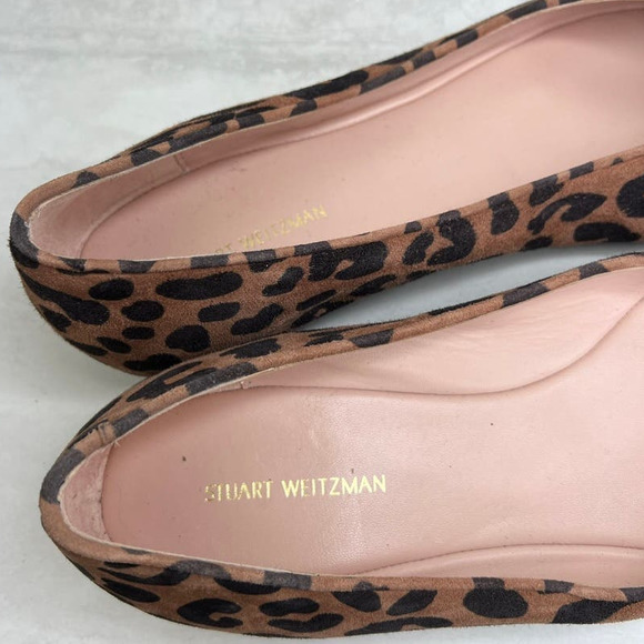 Stuart Weitzman Gabby Cheetah Print Bow Suede Ballet Flats WORN ONCE too small🥲 - Picture 7 of 8